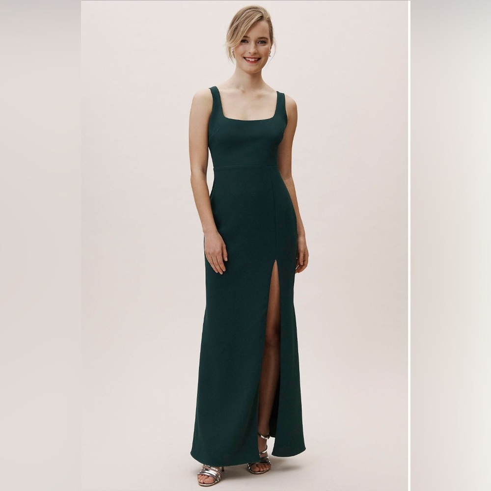 BHLDN Adena Square-Neck Maxi Dress in
Emerald Green- worn 1x